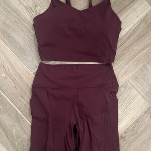 Stylish Burgundy Activewear Set